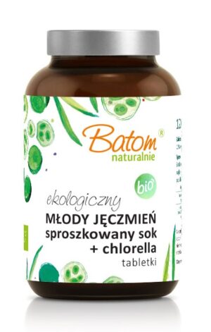 SOK Z MŁODEGO JĘCZMIENIA SPROSZKOWANY + CHLORELLA BIO 240 TABLETEK - BATOM (1 szt.)