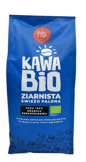 KAWA ZIARNISTA BEZKOFEINOWA ARABICA 100 % PERU BIO 1 kg - QUBA CAFFE (1 szt.)