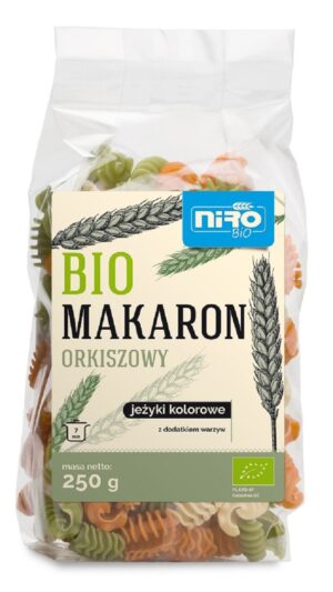 MAKARON (ORKISZOWY KOLOROWY) JEŻYKI BIO 250 g - NIRO (2 szt.)