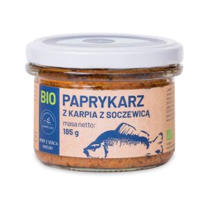 PAPRYKARZ Z KARPIA Z SOCZEWICĄ BIO 185 g (SŁOIK) - GOSPODARSTWO RYBACKIE ZAWÓLCZE (1 szt.)