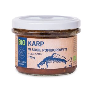 KARP W SOSIE POMIDOROWYM BIO 175 g (SŁOIK) - GOSPODARSTWO RYBACKIE ZAWÓLCZE (1 szt.)
