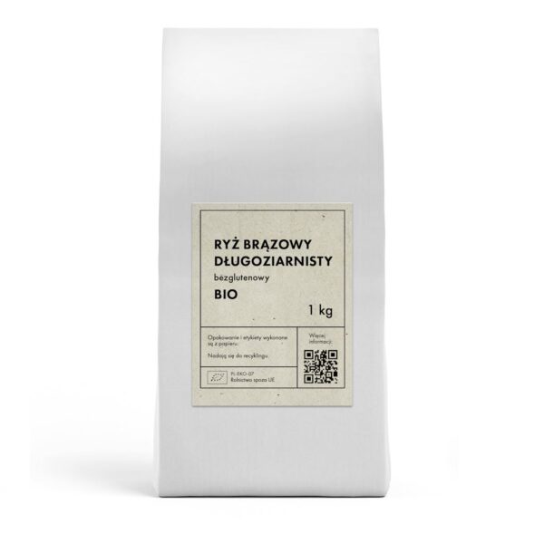 RYŻ BRĄZOWY DŁUGOZIARNISTY BEZGLUTENOWY BIO 1 kg - THE PLANET (2 szt.)
