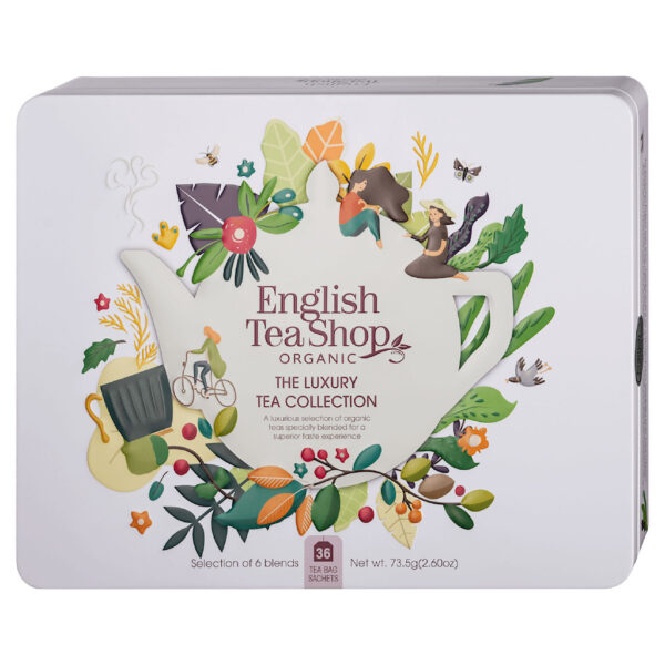 ZESTAW HERBAT I HERBATEK LUKSUSOWYCH BIO W PUSZCE (THE LUXURY – 6 SMAKÓW) (36 x 2,04 g) 73,5 g - ENGLISH TEA SHOP ORGANIC (1 szt.)