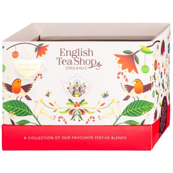KALENDARZ ADWENTOWY (HERBATY I HERBATKI) BIO (LUXURY – 13 SMAKÓW) (25 x 1,78 g) 44,5 g - ENGLISH TEA SHOP ORGANIC (PRODUKT SEZONOWY) (1 szt.)