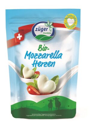 MOZZARELLA W KSZTAŁCIE SERC BIO 260 g (130 g) - ZUGER (2 szt.)