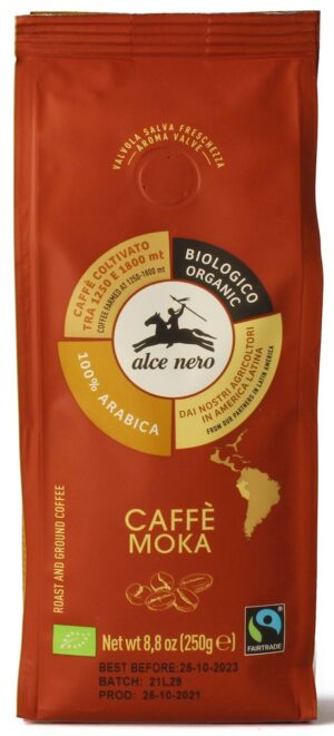 KAWA MIELONA ARABICA 100 % MOKA FAIR TRADE GÓRSKA BIO 250 g - ALCE NERO (1 szt.)