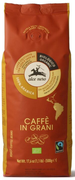 KAWA ZIARNISTA ARABICA 100 % FAIR TRADE BIO 500 g - ALCE NERO (1 szt.)