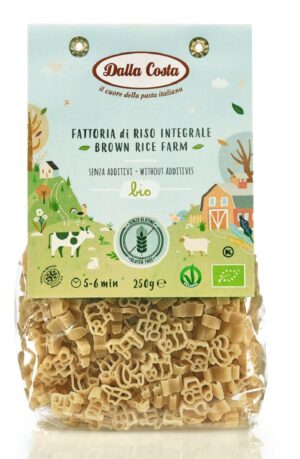 MAKARON (RYŻOWY RAZOWY) FARMA BEZGLUTENOWY BIO 250 g - DALLA COSTA (2 szt.)