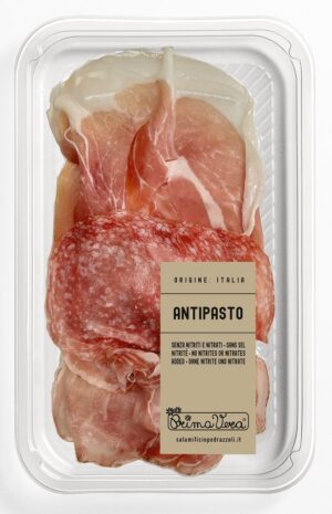 ANTIPASTI TRIO: SALAMI MILANO, POLĘDWICA LONZINO, SZYNKA PROSCIUTTO CRUDO BIO BEZGLUTENOWE BIO 90 g - PRIMAVERA (1 szt.)