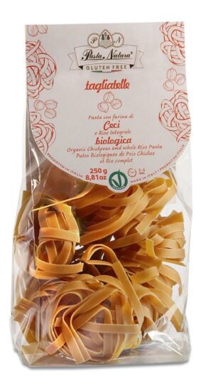 MAKARON PROTEINOWY (Z CIECIERZYCY I BRĄZOWEGO RYŻU) TAGLIATELLE BEZGLUTENOWY BIO 250 g - PASTA NATURA (2 szt.)