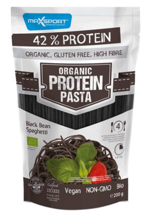 MAKARON PROTEINOWY (Z FASOLI CZARNEJ) SPAGHETTI BEZGLUTENOWY BIO 200 g - MAXSPORT (2 szt.)