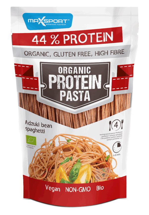 MAKARON PROTEINOWY (Z SOI I FASOLI CZERWONEJ ADZUKI) SPAGHETTI BEZGLUTENOWY BIO 200 g - MAXSPORT (2 szt.)