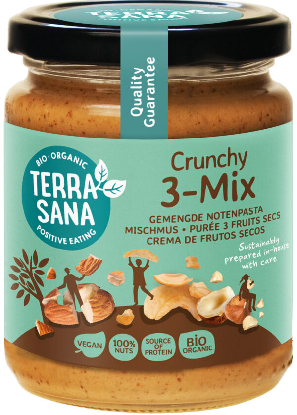 KREM ORZECHOWY CRUNCHY MIX (3 ORZECHY) BIO 250 g - TERRASANA (1 szt.)