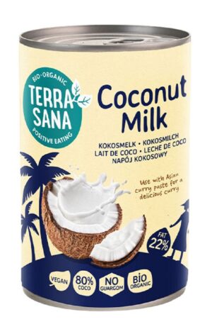 COCONUT MILK - NAPÓJ KOKOSOWY BEZ GUMY GUAR (22 % TŁUSZCZU) BIO 400 ml - TERRASANA (2 szt.)