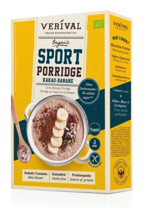 OWSIANKA PROTEINOWA Z KAKAO I BANANEM BEZ DODATKU CUKRÓW BEZGLUTENOWA BIO 350 g - VERIVAL (1 szt.)