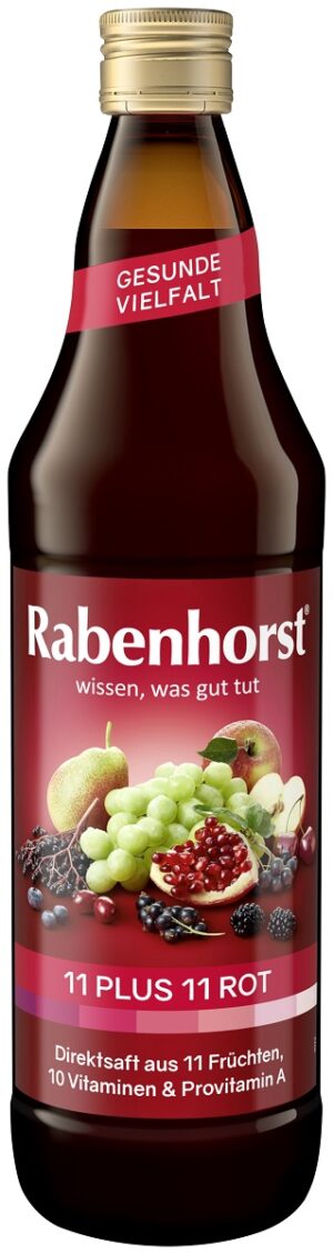 SOK WIELOOWOCOWY (CZERWONY) MULTIWITAMINA 11 PLUS 11 NFC 750 ml - RABENHORST (2 szt.)