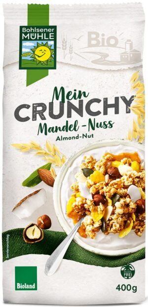 CRUNCHY ORZECHOWE Z PRAŻONYMI CHIPSAMI KOKOSOWYMI BIO 400 g - BOHLSENER MUHLE (2 szt.)