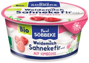 KEFIR KREMOWY Z MALINAMI BIO 150 g - SOBBEKE (3 szt.)