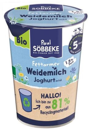 JOGURT NATURALNY 1,5 % BIO 500 g - SOBBEKE (3 szt.)