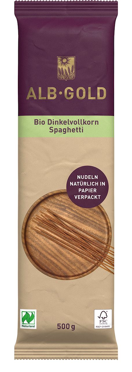 MAKARON (ORKISZOWY RAZOWY) SPAGHETTI BIO 500 g - ALB-GOLD (3 szt.)