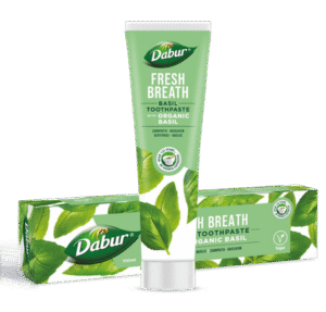 PASTA DO ZĘBÓW ŚWIEŻY ODDECH Z BAZYLIĄ BEZ FLUORU 100 ml - DABUR (2 szt.)