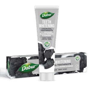 PASTA DO ZĘBÓW WYBIELAJĄCA WĘGLOWA Z PIEPRZEM I IMBIREM BEZ FLUORU 100 ml - DABUR (2 szt.)