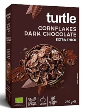 PŁATKI KUKURYDZIANE W POLEWIE Z CZEKOLADY CIEMNEJ BEZGLUTENOWE BIO 250 g - TURTLE (1 szt.)