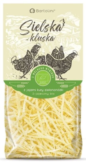 MAKARON (Z JAJAMI KURY ZIELONONÓŻKI SEMOLINOWY) KRAJANKA BIO 250 g - BARTOLINI (SIELSKA KLUSKA) (4 szt.)