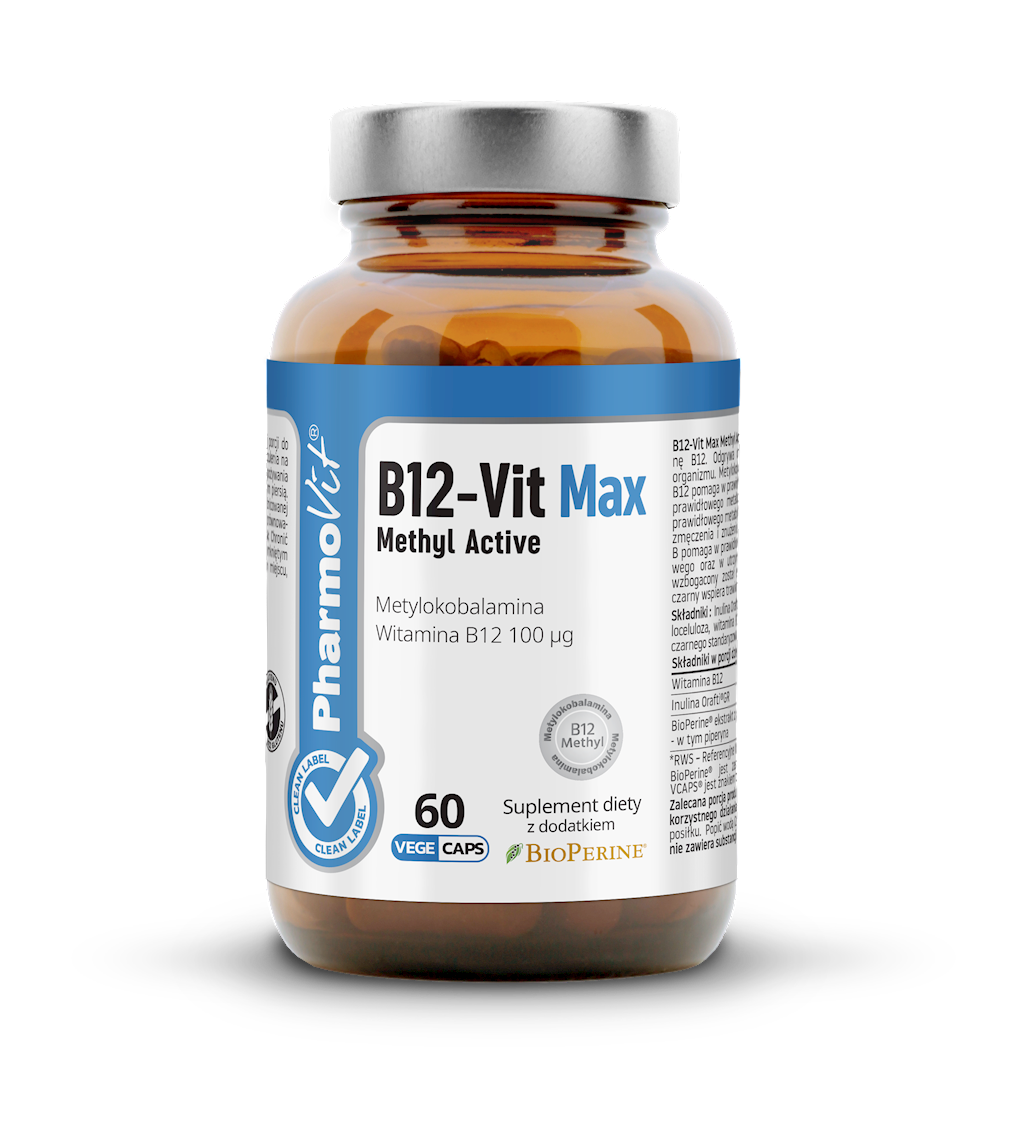 WITAMINA B12 (100 mcg) BEZGLUTENOWA 60 KAPSUŁEK - PHARMOVIT (CLEAN LABEL) (1 szt.)