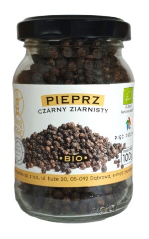 PIEPRZ CZARNY ZIARNISTY BEZGLUTENOWY BIO 100 g - PIĘĆ PRZEMIAN (2 szt.)