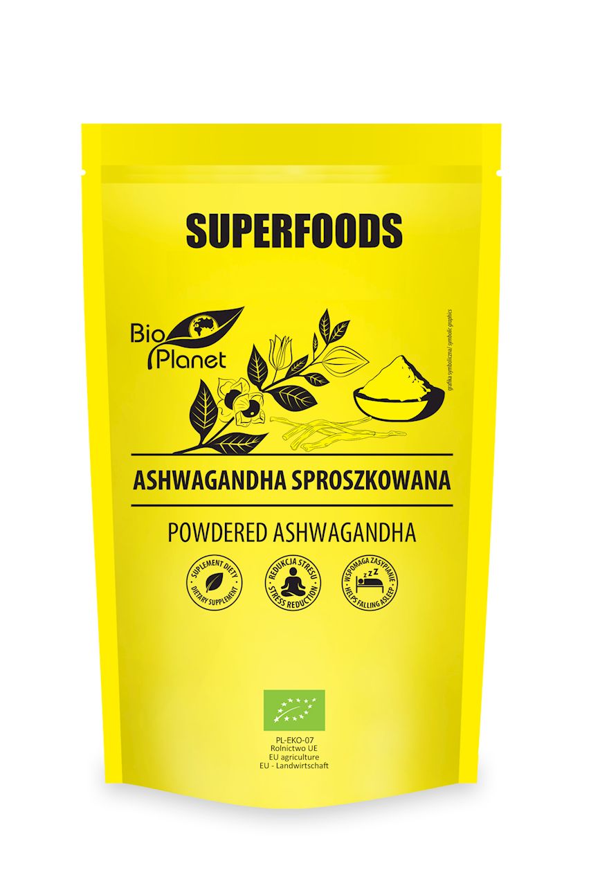 ASHWAGANDHA SPROSZKOWANA BIO 150 g - BIO PLANET SUPERFOODS (2 szt.)