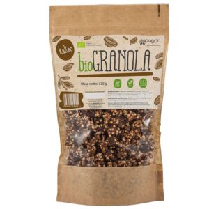 GRANOLA Z KAKAO BEZ DODATKU CUKRÓW BEZGLUTENOWA BIO 320 g - PAPAGRIN (1 szt.)