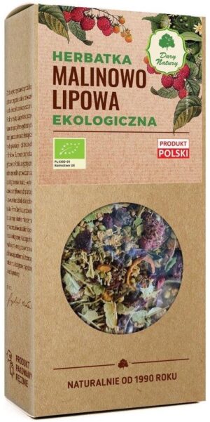 HERBATKA MALINOWO - LIPOWA BIO 80 g - DARY NATURY (1 szt.)