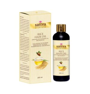 OLEJEK DO WŁOSÓW RYŻOWY Z OLEJKIEM ROZMARYNOWYM I ARGANOWYM 200 ml - SATTVA (AYURVEDA) (1 szt.)