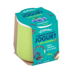 JOGURT TERMOSTATOWY JAGODOWY BIO Z KOLAGENEM 140 g - YOMLEKO (3 szt.)