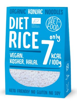 MAKARON (KONJAC) W KSZTAŁCIE RYŻU BEZGLUTENOWY BIO 385 g (300 g) - DIET-FOOD (3 szt.)