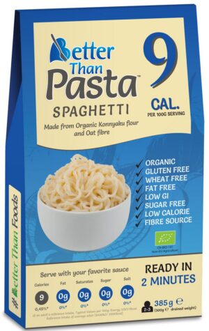 MAKARON (KONJAC) SPAGHETTI BEZGLUTENOWY BIO 385 g (300 g) - BETTER THAN FOODS (4 szt.)