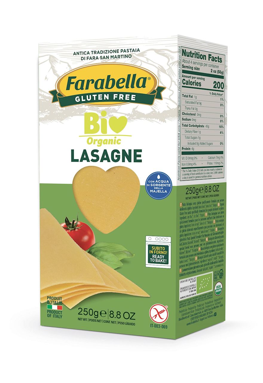 MAKARON (KUKURYDZIANO - RYŻOWY) LASAGNE BEZGLUTENOWY BIO 250 g - FARABELLA (2 szt.)