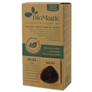 FARBA DO WŁOSÓW GŁĘBOKI ZŁOTO - MAHONIOWY BRĄZ (44.43) 250 g - BIOMAGIC (2 szt.)