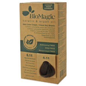 FARBA DO WŁOSÓW INTENSYWNY POPIELATY CIEMNY BLOND (6.11) 250 g - BIOMAGIC (2 szt.)