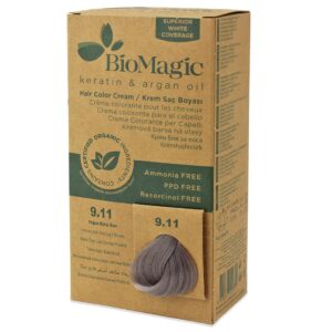 FARBA DO WŁOSÓW INTENSYWNY POPIELATY BARDZO JASNY BLOND (9.11) 250 g - BIOMAGIC (2 szt.)
