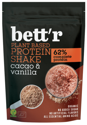 SHAKE PROTEINOWY KAKAO I WANILIA BEZ DODATKU CUKRÓW BIO 500 g - BETT'R (1 szt.)