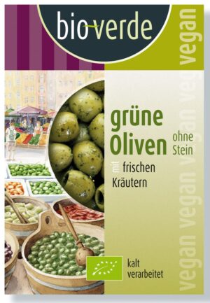 OLIWKI ZIELONE BEZ PESTEK Z ZIOŁAMI BIO 150 g - BIO-VERDE (1 szt.)