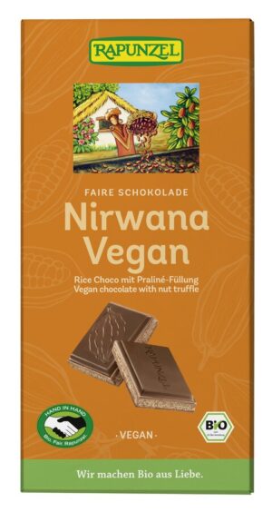 CZEKOLADA KUWERTURA Z NADZIENIEM PRALINOWYM NIRWANA BIO 100 g - RAPUNZEL (2 szt.)