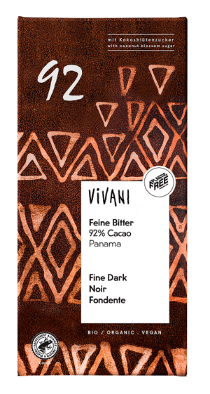 CZEKOLADA GORZKA 92 % BIO 80 g - VIVANI (2 szt.)