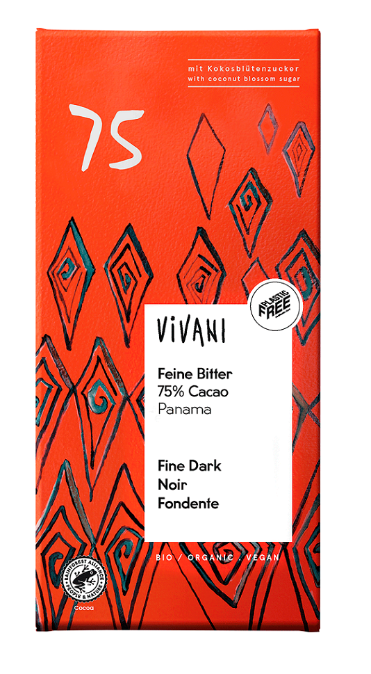 CZEKOLADA GORZKA 75 % BIO 80 g - VIVANI (2 szt.)
