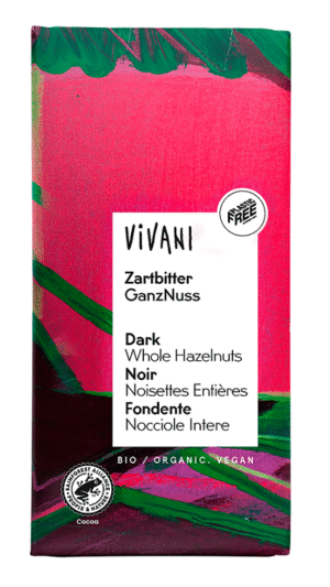 CZEKOLADA GORZKA Z CAŁYMI ORZECHAMI LASKOWYMI BIO 100 g - VIVANI (2 szt.)