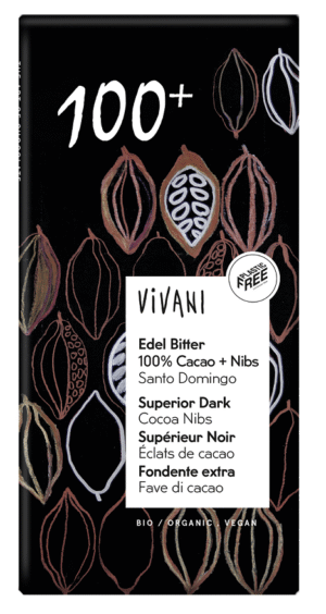TABLICZKA GORZKA 100 % KAKAO BIO 80 g - VIVANI (2 szt.)