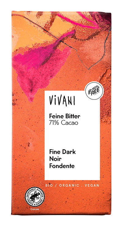 CZEKOLADA GORZKA 71 % BIO 80 g - VIVANI (3 szt.)