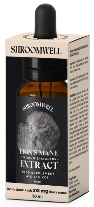 GRZYBY SOPLÓWKA JEŻOWATA (LION'S MANE) EKSTRAKT W KROPLACH 30 ml - SHROOMWELL (1 szt.)